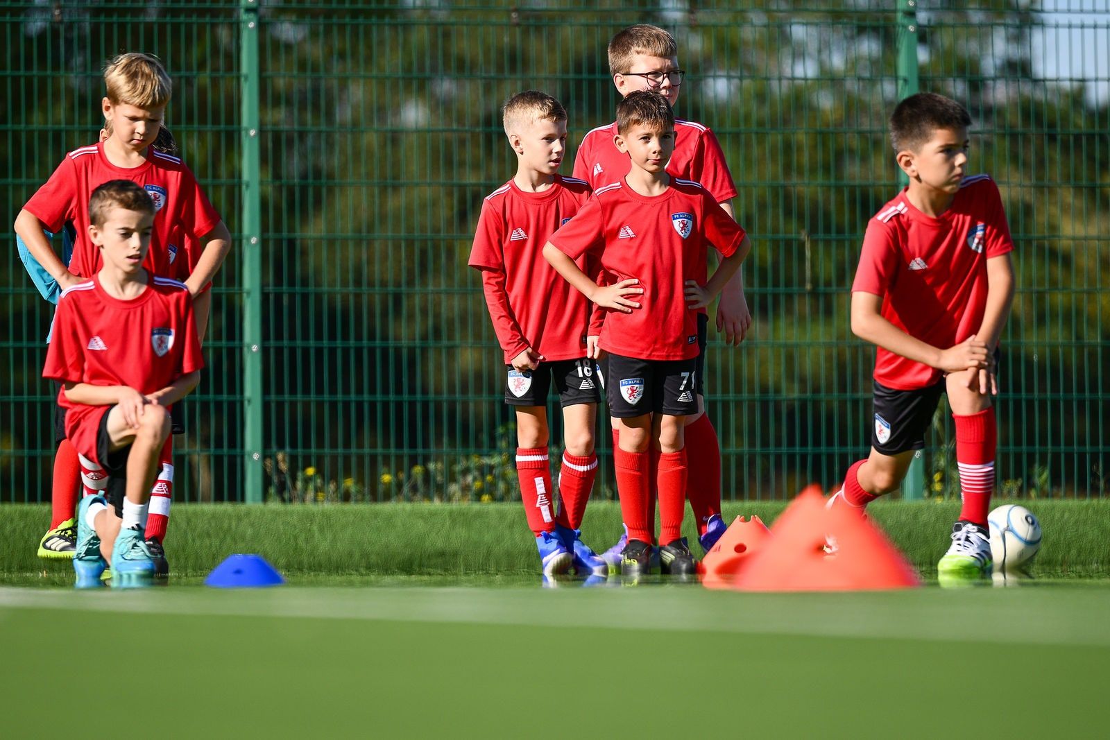 Under 8 players training on the 3G pitch at Basildon Sporting Village