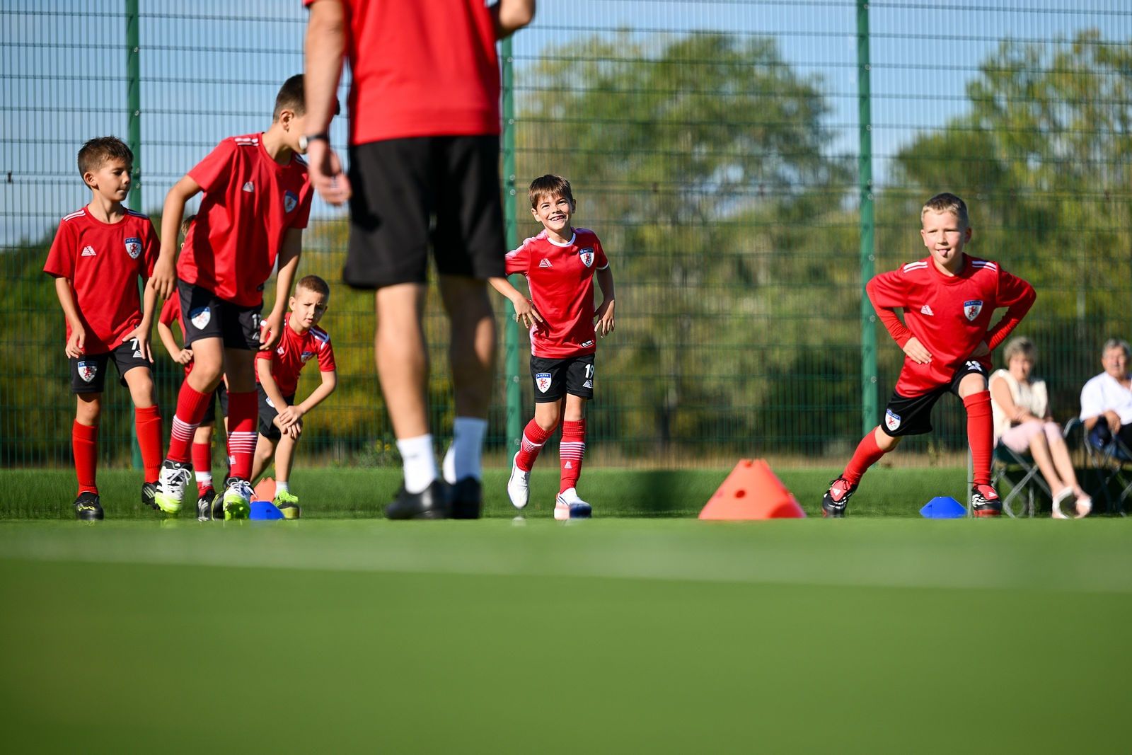 Under 8 players training on the 3G pitch at Basildon Sporting Village