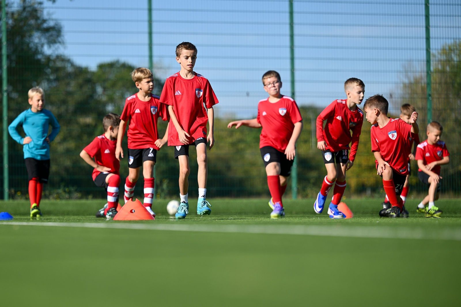 Under 8 players training on the 3G pitch at Basildon Sporting Village