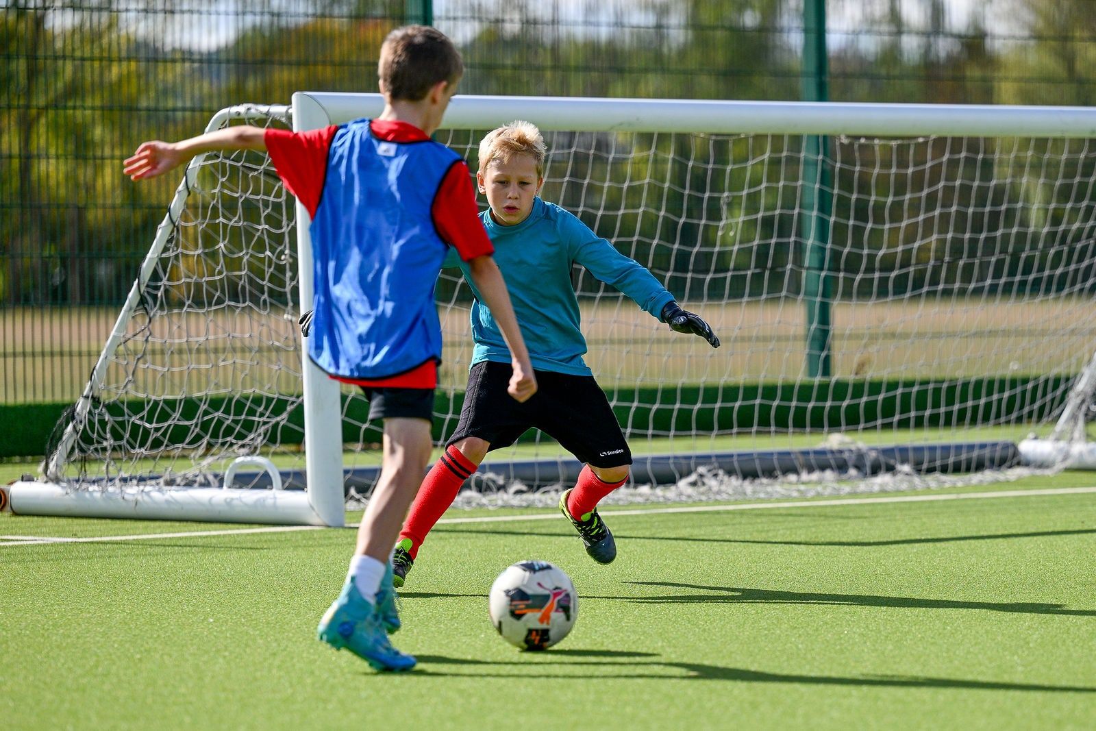 Under 8 players training on the 3G pitch at Basildon Sporting Village