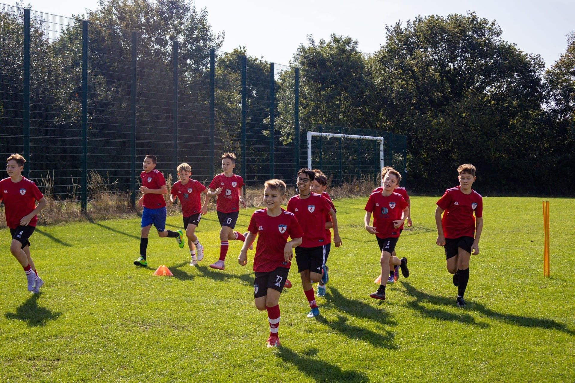 Under 12 players at FC Alpha Academy, Basildon