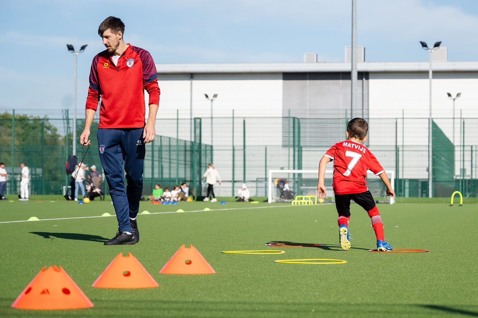 Under 7 players in a training session at FC Alpha Academy, Basildon
