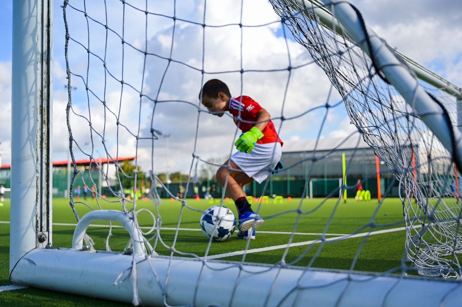 Under 7 players in a training session at FC Alpha Academy, Basildon